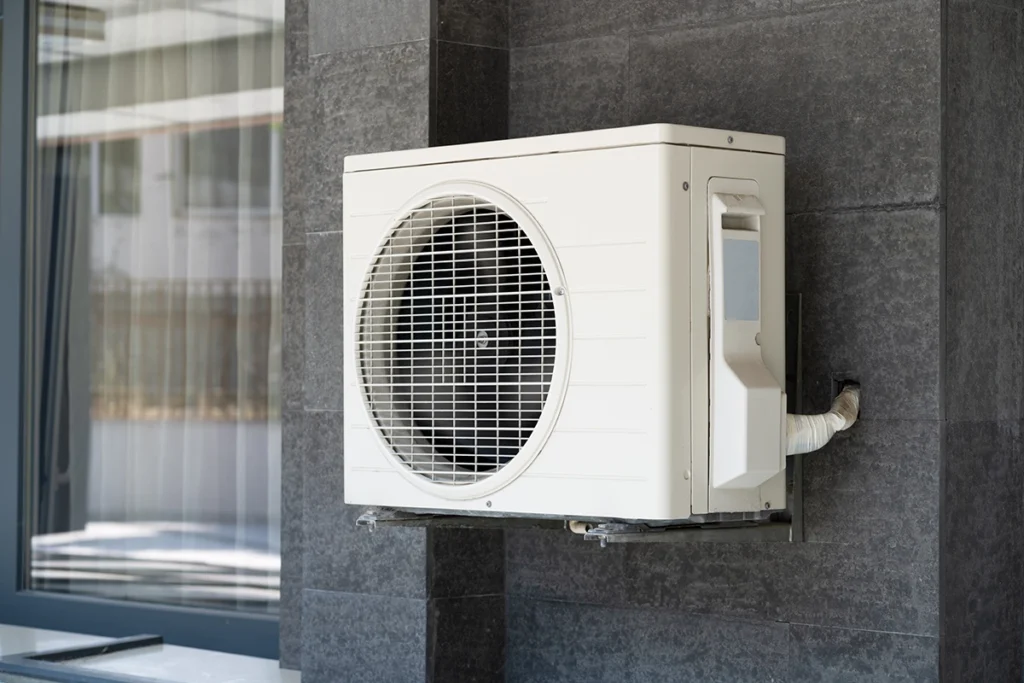 Mini splits work by transferring heat through an outdoor condenser unit.